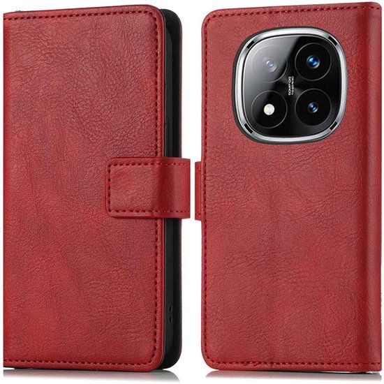 imoshion Hoesje - Geschikt voor Xiaomi Redmi Note 14 Pro 5G - Luxe Bookcase - Rood