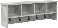 vidaXL Wandkapstok met plank, betongrijs, 75 x 16 x 26 cm