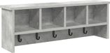 vidaXL Wandkapstok met plank, betongrijs, 75 x 16 x 26 cm