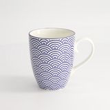 Tokyo Design Studio Nippon Blue Mok - Golven - 380 ml - Blauw/Wit - Porselein