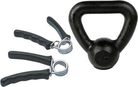 Tunturi - Fitness Set - Knijphalters 2 stuks - Kettlebell 4 kg