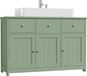 Meuble de salle de bain - Meuble sous lavabo, 100x30x61 cm - 2 tiroirs - 3 portes - Panneau de particules - Vert