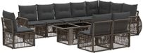 vidaXL Tuinbank Set 11 st Grijs en Donkergrijs Polyrattan