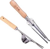 Merkloos / Sans marque NICAVKIT Onkruidvork Set - Tuingereedschap - Roestvrij Staal - 2 Stuks
