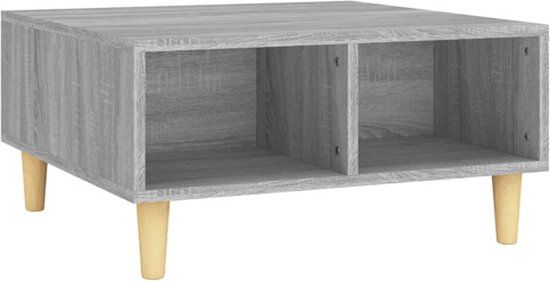 vidaXL Salontafel 60x60x30 cm bewerkt hout grijs sonoma eikenkleurig