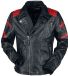 Rock Rebel by EMP Zwart leren jack met rode details - Heren - 3XL