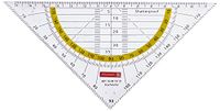 Brunnen 104975701 Geometrische driehoek/geodriehoek (voor school en kantoor, 16 cm, met handvat, onbreekbaar, glashelder)