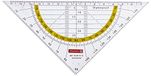 Brunnen 104975701 Geometrische driehoek/geodriehoek (voor school en kantoor, 16 cm, met handvat, onbreekbaar, glashelder)