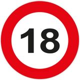 Funny Fashion Espa Nv Feestbordjes 18 jaar stopbord