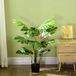 STILVORA Plante artificielle – Monstera 120 Cm – Plastique – Vert – Avec Pot Noir Et Mousse Artificielle – Pour Intérieur Et Extérieur – Sans Entretien
