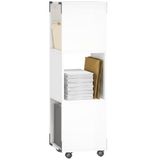 HOMCOM File Cabinet-Spanplatte-33,5 x 33,5 x 111 cm-Weiß