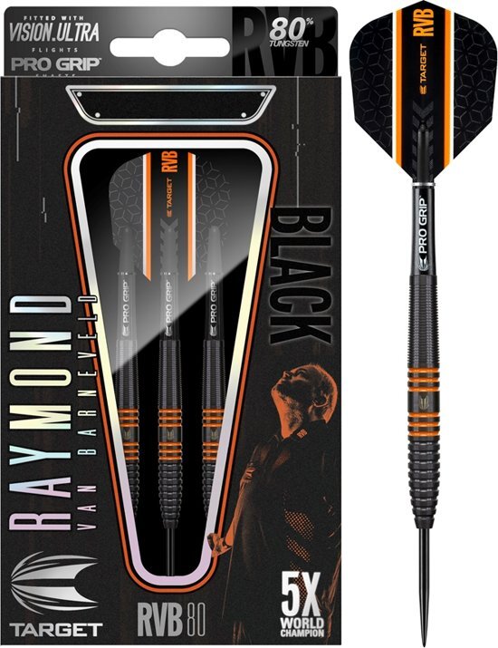 Target Raymond van Barneveld RVB 80 Black 80% 24 gram Steeltip Dartpijlen