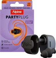 Alpine PartyPlug Oordoppen Zwart - Gehoorbescherming voor Festivals en Feesten - 19dB - Herbruikbaar