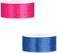Bellatio Decorations 2x rollen satijn cadeaulint/sierlint - 2.5 cm x 25 meter - roze en blauw