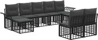 vidaXL - Bank loungeset - 9 zitplekken - Polyester - Zwart en donkergrijs