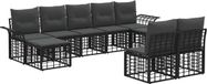 vidaXL - Canapé d'angle - 9 places - Polyester - Noir et gris foncé