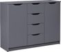 Interlink SAS Interlink Dressoir Silenzia | 122 x 40 x 92 | 4 Lades, 2 Deuren | Donkergrijs