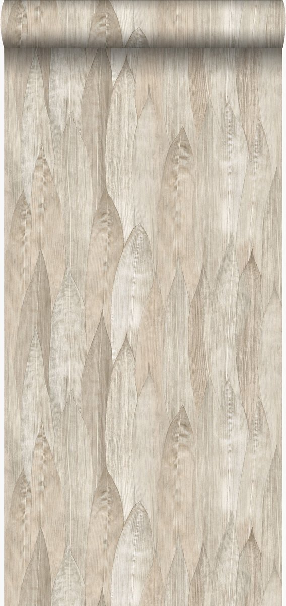 Origin Wallcoverings eco texture vlies behang bladeren lichtbeige - 347371 - 53 cm x 10,05 m