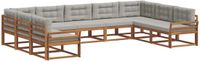 vidaXL - Acacia Hout Hoek Loungeset - 9 Zitplaatsen - Naturel en Lichtgrijs