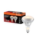 LEDVANCE infraroodlamp, 2350 K, 250 W, levensduur 5.000 uur | Infrared BR40 250W 240V E27, LED Lamps, 125 mm dia, 5000 h, verpakking van 2
