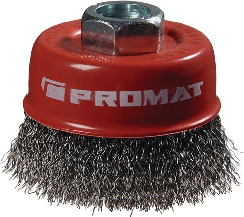 Promat/Tecwerk Potborstel | d. 80 mm draaddikte 0,3 mm | staal | 8500 min-¹ - 4000841170