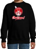 Bellatio Decorations Shoppartners Bv Rendier Kerstbal sweater / Kerst trui Merry Christmas zwart voor kinderen - Kerstkleding / Christmas outfit 134/146