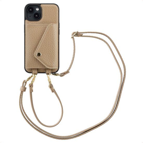 Selencia Sera Koordhoes met Pashouder Envelop voor Apple iPhone 14 - Taupe