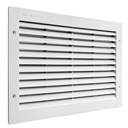 La Ventilazione PAR3823B ventilatierooster van kunststof, rechthoekig, 380 x 230 mm, voor inbouw, wit