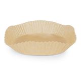 GOURMETmaxx Rond bakpapier voor heteluchtfriteuse, 5 tot 8 liter, bakpapierschalen met anti-aanbaklaag en oliebestendig, flexibele vorm, 100 stuks, 23 x 23 x 4,5 cm