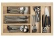 GTV Uitschuifbaar bestekinzetstuk van hout, verstelbaar, van beukenhout, keukenlade-organizer, breedte 305-535 mm/diepte 474 mm