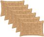vidaXL - Taie d'oreiller - 6 pièces - Bois - Taupe - 50 x 75 cm - Fausse fourrure de lapin