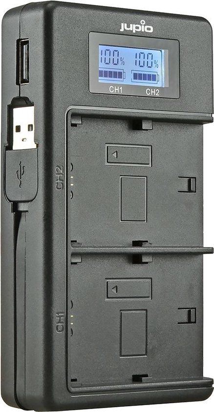 Jupio USB Duo Charger LCD voor Canon LP-E10