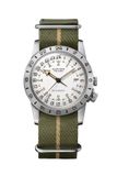 Glycine GL0475 - Airman Vintage The Chief PURIST 40 Heren Polshorloge - Automatisch - Nylon band - Zilverkleurig stalen kast - Wit wijzerplaat - 40mm