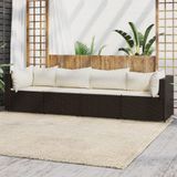 Maison Exclusive Salon de jardin 4 pièces avec coussins marron résine tressée