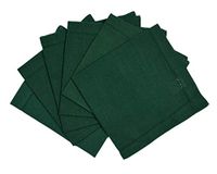 Penguin Home 100% Linnen Look Katoen Servet 6-Delig Set, Effen Groen