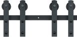 Vevor 244cm Schuifdeurbeslag I-Vormig Schuifdeursysteem met 2-Delige Rails 150kg Draagvermogen Looprail Ideaal Voor Schuifdeuren met Een Deurdikte Van 32-45mm, Deurbreedte Van 1,12-1,32m