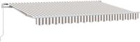 vidaXL Parasol manuel 4 x 3 m gris clair et blanc rayé