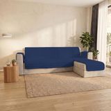 Italian Bed Linen Pinsonic Trend gewatteerde bankovertrek met omkeerbaar schiereiland, donkerblauw, 290 cm