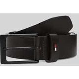 TOMMY HILFIGER Riem 'Enamel Flag Rectangular Buckle' donkerbruin