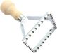 Sans marque Machine à raviolis - Moule à pâtes - Faire des pâtes soi-même - Manche en bois - 6 cm carré - Argent