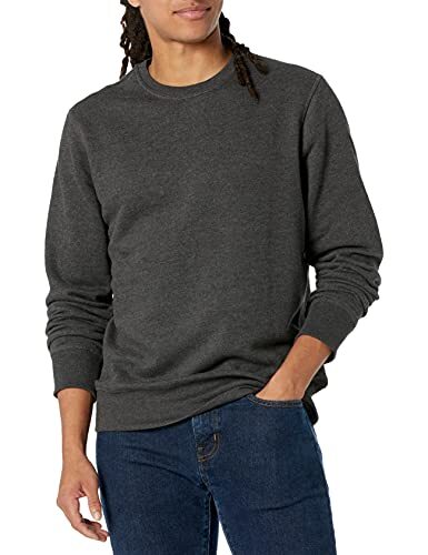 Amazon Essentials Amazon Essentials Sweatshirt met lange mouwen Crewneck Fleece ,Grijs (houtskool Heather) ,M