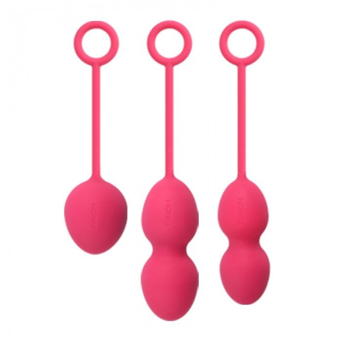 Svakom Nova Ball Electronic Pelvic Floor Exerciser - Red - 3 Pieces