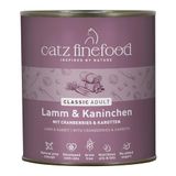 Catz finefood N° 11 lam & konijn fijnkost kattenvoer nat en verfijnd met cranberries & wortel, 6 x 800 g blikken