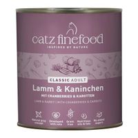 Catz finefood N° 11 lam & konijn fijnkost kattenvoer nat en verfijnd met cranberries & wortel, 6 x 800 g blikken