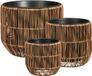 Mica Decorations Peta Pot pour extérieur – Set de 3 – Brun foncé
