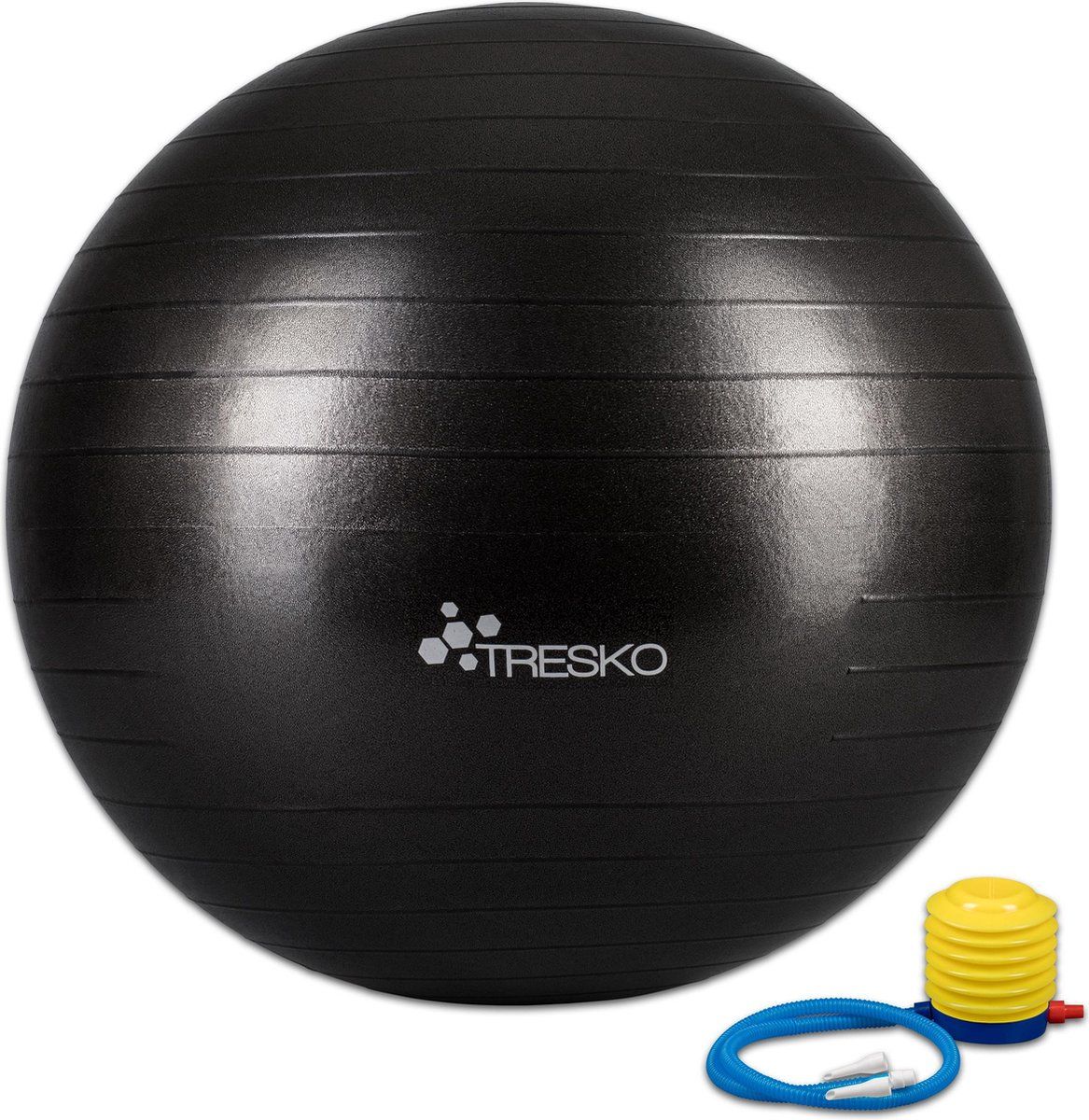 Tresko Fitnessbal met pomp - diameter 75 cm - Zwart