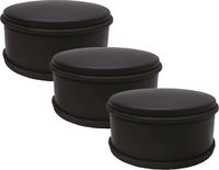 Benson Home Deurstopper voor binnendeuren - 3x - zwart - rond - 1,2 kg - 12 x 6 cm - met rubberen rand