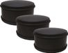 Benson Home Deurstopper voor binnendeuren - 3x - zwart - rond - 1,2 kg - 12 x 6 cm - met rubberen rand