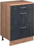 Vicco Uitbreidingscommode Rion, Zwart beton/Goudkleurig Eiken, 60 x 46 cm
