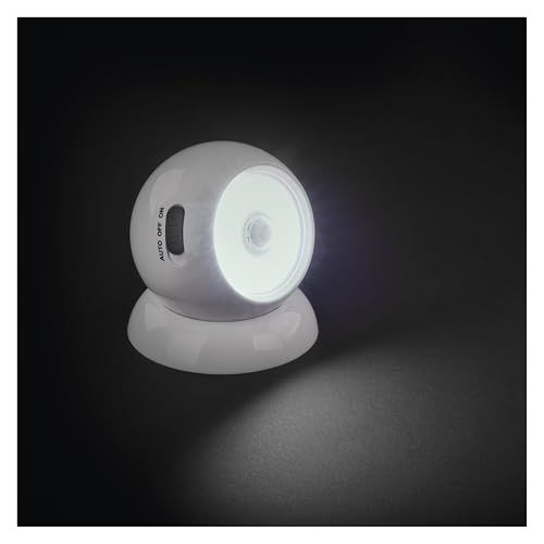 EMOS - LED nachtlampje met sensor - COB-LED in koud wit, werkt op batterijen (3x AAA) - magnetische houder voor eenvoudige uitlijning - 3 modi: AUTO/ON/OFF - 15m bereik, 30 s brandduur - wit